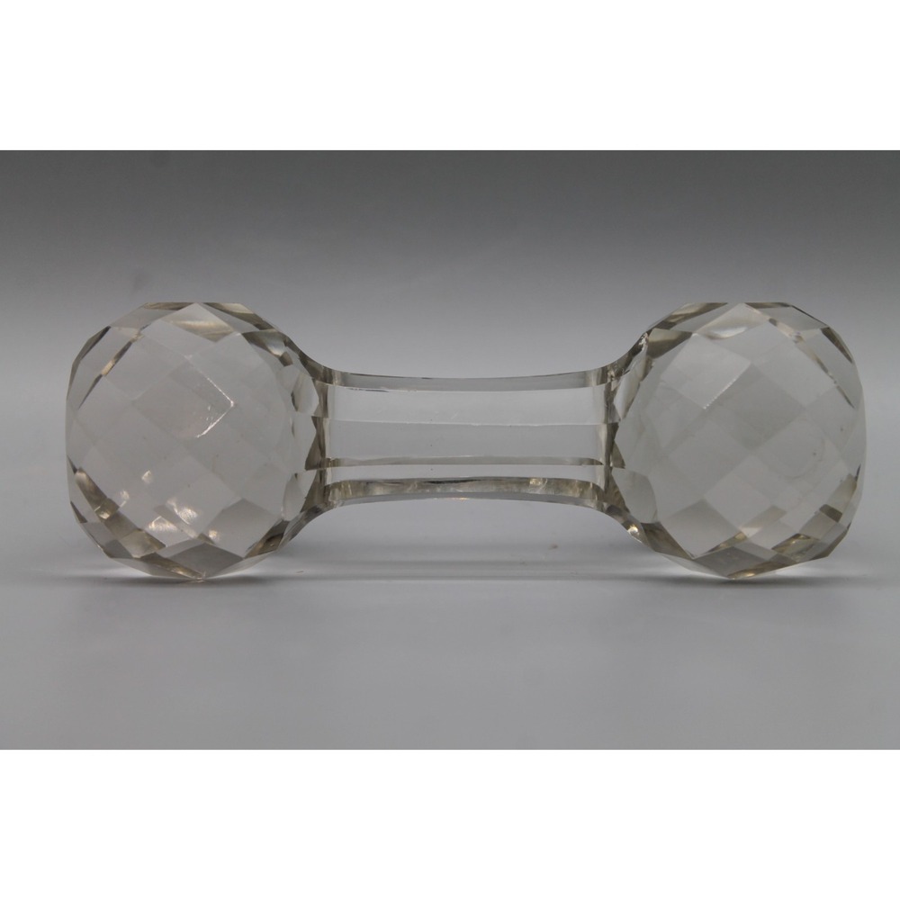 Crystal Barbell Knife Rest Clear Faceted Cutlery Utensil Holder 5.5"